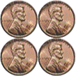 square of four pennies