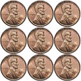 square of nine pennies